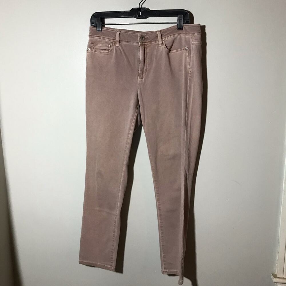 J Jill authentic fit slim ankle 8 womens pink denim jeans casual soft stretchy